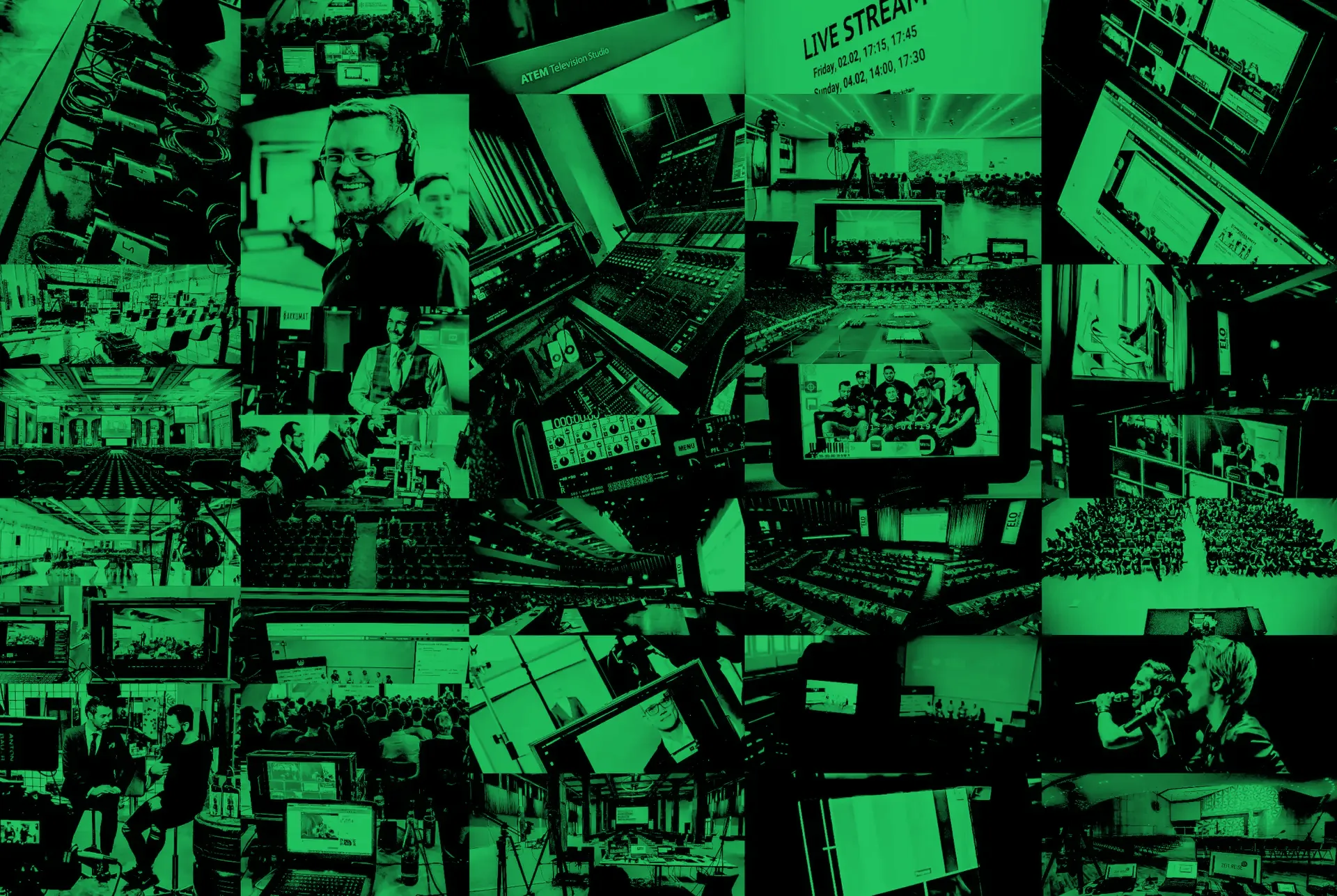 Event recording: conferences, meetings and stages filmed with several cameras